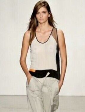 Helmut Lang Chroma Draped Colorblock Top Small